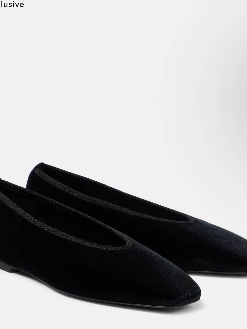 Toteme Black Pointed Velvet Flats